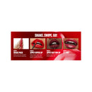 Lipstick application guide with steps on a white background