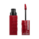 Maybelline Superstay Ink lipstick with red casing on a white background
