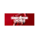 Red background with text 'Shake Up Your Longwear' and product image.