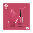 Maybelline Superstay Vegan Formula lip product on a pink background