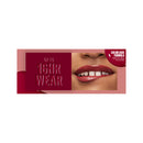 Lipstick packaging with 'Up to 16hr Wear' text and color lock formula label.