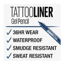 Tattoo liner gel pencil with features listed on a white background