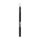 Black eyeliner pencil with cap on a white background