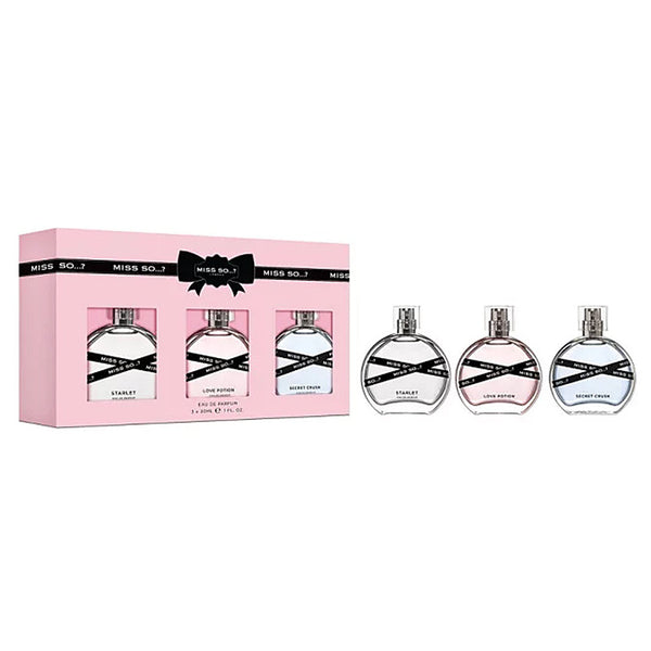 A gift set containing three Miss So.