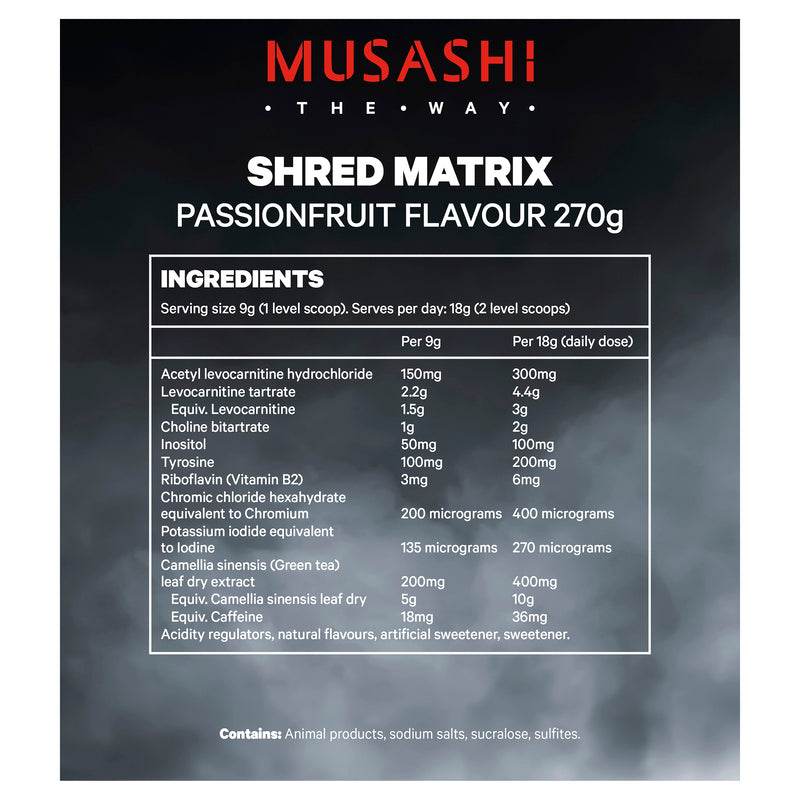 Musashi Shred Matrix Passionfruit 270G