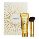 Napoleon Perdis The Golden Icon 75 ml 21st Anniversary Limited-Edition Primer Pack, containing a tube of Auto Pilot Primer and a brush, with packaging in a makeup bag style with gold and white design.