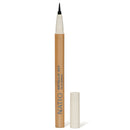 Natio Metallic Sky Fluid Eyeshadow in a metallic gold tube, shown with its cap off next to the fine-tip applicator pen on a white background.