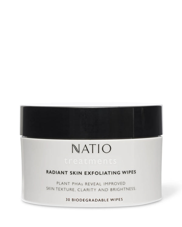 Natio Treatments Radiant Skin Exfoliating Wipes - 30 Wipes