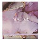 Natio mineral eyeshadow palette with a purple and gold design