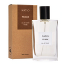 Natio 'my soul' eau de toilette bottle and packaging on a white background