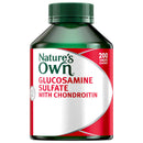 Nature's Own Glucosamine Sulfate with Chondroitin supplement bottle, containing 200 tablets, on a solid white background.