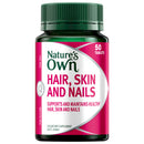 Nature's Own Hair, Skin and Nails supplement bottle on a white background