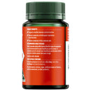Supplement bottle with red label on a white background