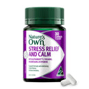 Nature's Own Stress Relief and Calm supplement bottle with a white background
