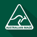 Australian Made logo on a green background