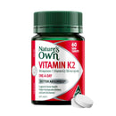 Nature's Own Vitamin K2 supplement bottle with a white background