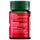 Supplement bottle with red label on a white background