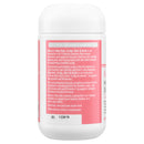 A white plastic bottle of Nature's Way Hair Complex with a white cap, showing the back of the label with pink and white text.