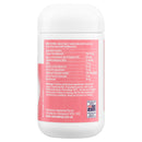 The back of a white plastic bottle of PharmaCare Laboratories Pty Ltd Calcium Phosphate tablets, featuring a pink label with directions, dosage information, and a small Australian flag logo.