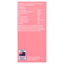 The back of a pink supplement box showing directions, ingredients, warnings, and an Australian Quality Guarantee logo. Visible brand text at the bottom reads Natureway.