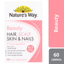 Nature's Way Beauty Hair, Scalp, Skin & Nails supplement packaging on a white background