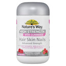 Nature's Way High Strength Hair Skin Nails supplement container on a white background
