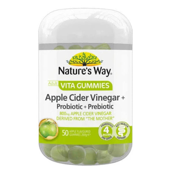 Natures Way Adult Vita Gummies Apple Cider Vinegar+Prebiotic+Probiotic 50