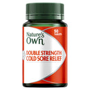 Nature's Own Double Strength Cold Sore Relief tablet bottle on a white background