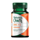 Nature's Own Zinc + C chewable supplement bottle on a white background