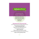 A product information card for Naturopathica Phyto-Active Femme Vitale, featuring a purple header with the green and white Naturopathica logo, and descriptive text below on a white background.