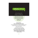 A product information card for Naturopathica Phyto-Active Horny Goat Weed. The top section features a black background with the brand name 'naturopathica' in green and white, alongside a light green circular badge.