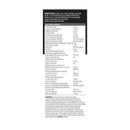 Supplement label with detailed ingredient list and directions on a white background
