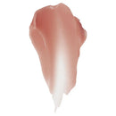 Pink lip balm swatch on a white background