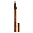 Cosmetic pencil with black cap and rose gold body on a white background