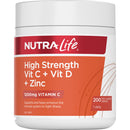 Nutra-Life High Strength Vit C + Vit D + Zinc - 200 Tablets