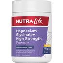 NutraLife Magnesium Glycinate+ High Strength Powder container on a white background