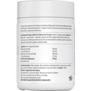 White plastic supplement bottle with a white cap, showing the back label with text and a small VegCap logo on a plain white background.