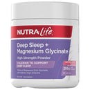 Nutra-Life Deep Sleep + Magnesium Glycinate powder container on a white background