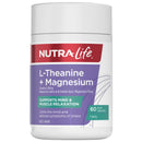 NutraLife L-Theanine + Magnesium supplement container on a white background