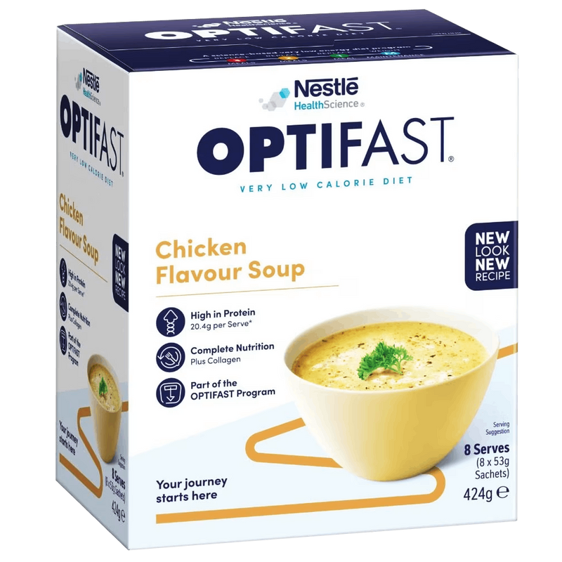 Optifast VLCD Chicken Flavour Soup 8 Pack 53g Sachets