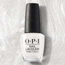 OPI nail polish bottle on a textured white background