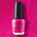 OPI nail polish bottle on a pink background