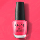 OPI nail polish bottle on a pink background
