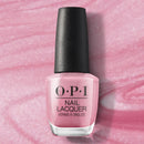 OPI nail polish bottle on a pink background