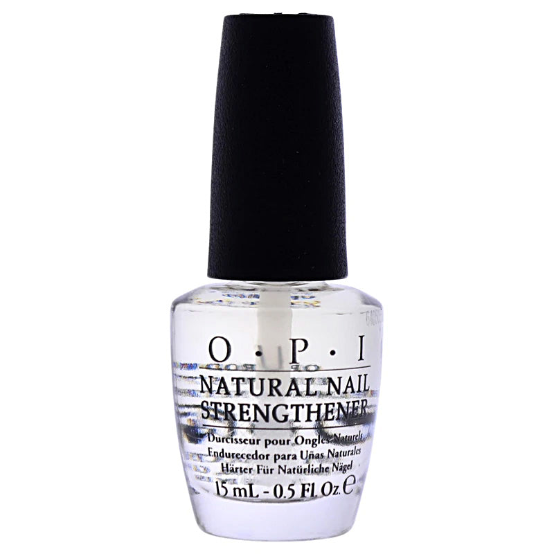 OPI nail strengthener bottle on a white background