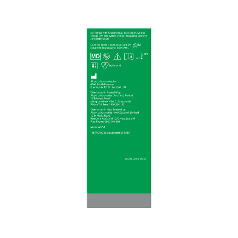 Green label with text and symbols on a white background