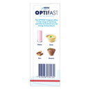 Optifast product packaging with images of shakes, soups, bars, and desserts on a white background.