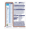 The back of an Optifast Nutriplan nutrition information card, showing detailed text, ingredients, and nutritional facts on a white background.