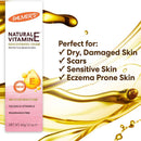 Palmer's Natural Vitamin E cream packaging with product features on a white background