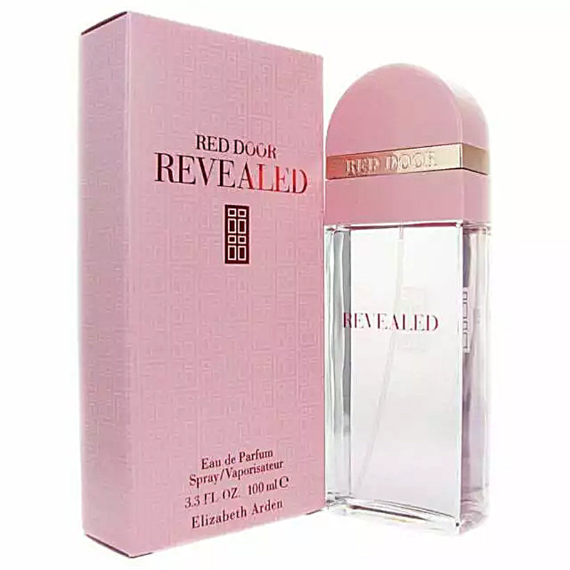 Elizabeth Arden Red Door Revealed EDP bottle and packaging, with the bottle displaying the fragrance name and the time of day it was launched, 9:00 AM.